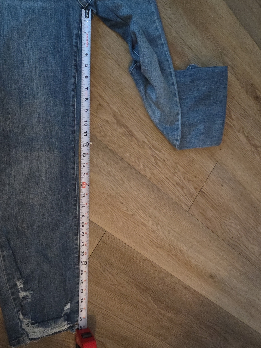 Judy Blue Light Wash Straight-Leg Jeans with Distressed Hem - Picture 6 of 7